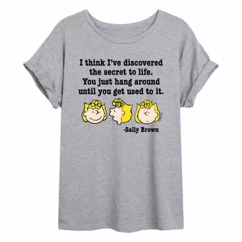 Струящаяся футболка Juniors' Peanuts Sally Brown Secret To Life Licensed Character