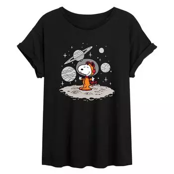 Струящаяся футболка Juniors' Peanuts Snoopy Planets Licensed Character