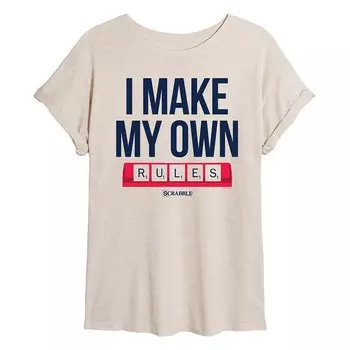 Струящаяся футболка Juniors' Scrabble I Make My Own Rules Licensed Character, бежевый