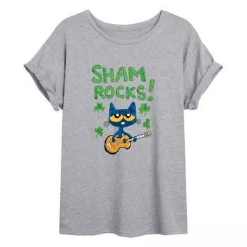 Струящаяся футболка Pete The Cat Sham Rocks для юниоров Licensed Character