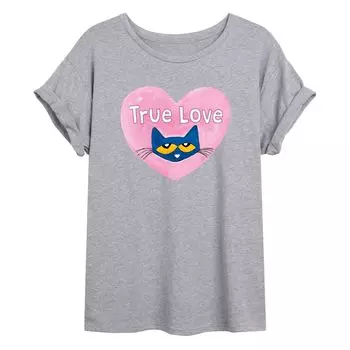 Струящаяся футболка Pete The Cat True Love для юниоров Licensed Character