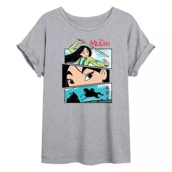 Струящаяся футболка с изображением комиксов Disney's Mulan Juniors Licensed Character, серый