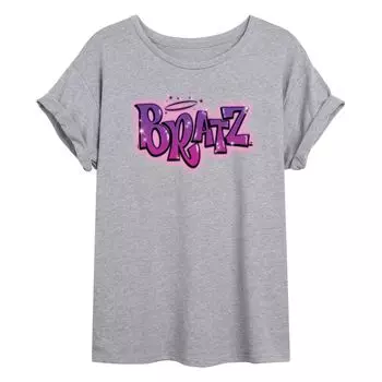 Струящаяся футболка с логотипом Bratz Airbrush для юниоров Licensed Character, серый
