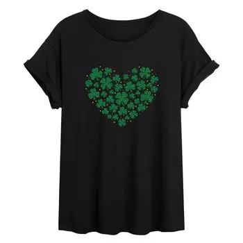 Струящаяся футболка с принтом Shamrock в форме сердца для юниоров Licensed Character