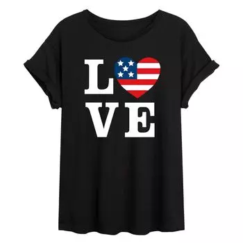 Струящаяся футболка с сердечком Love America для юниоров Licensed Character