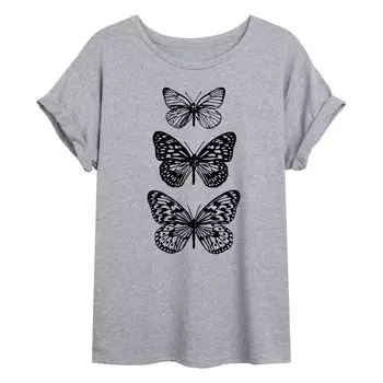 Струящаяся футболка Stacked Butterflies для юниоров Licensed Character, серый