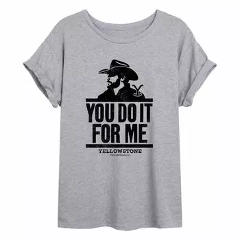 Струящаяся футболка юниоров Yellowstone с надписью "You Do It For Me" Licensed Character
