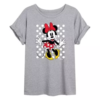Струящаяся футболка в горошек Disney's Minnie Mouse Juniors для детей, цвет Heather Gray