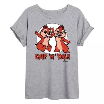 Струящаяся футболка в стиле ретро Disney's Chip N Dale Juniors, цвет Heather Gray