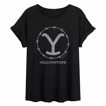 Струящаяся футболка Y-образного цвета с колючей проволокой Yellowstone для юниоров Licensed Character