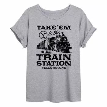 Струящаяся футболка Yellowstone для юниоров с надписью Take 'Em To The Train Station Licensed Character