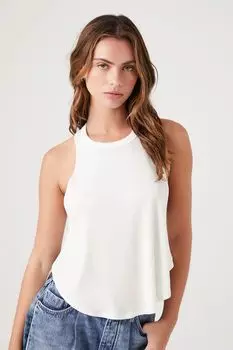 Струящаяся майка с высоким и низким вырезом с обратной стороны Forever 21, кремовый