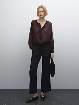 Струящаяся рубашка Massimo Dutti, красный
