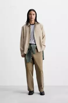 Струящаяся рубашка стандартного кроя ZARA, цвет light tan