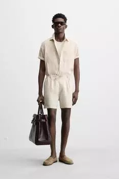 Струящаяся рубашка свободного покроя ZARA, экрю