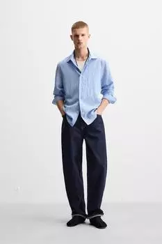 Струящаяся рубашка в полоску ZARA, цвет striped