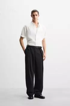 Струящаяся рубашка ZARA, белый