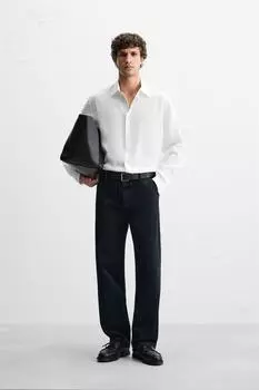 Струящаяся рубашка ZARA, белый