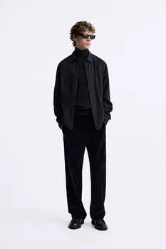 Струящаяся рубашка ZARA, черный
