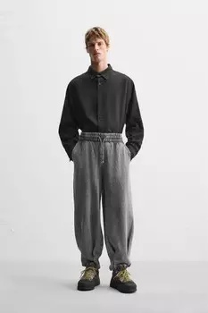 Струящаяся рубашка ZARA, черный