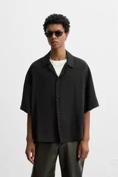 Струящаяся рубашка ZARA, черный