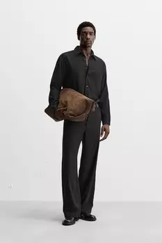 Струящаяся рубашка ZARA, черный