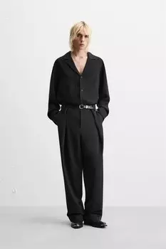 Струящаяся рубашка ZARA, черный