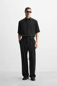 Струящаяся рубашка ZARA, черный