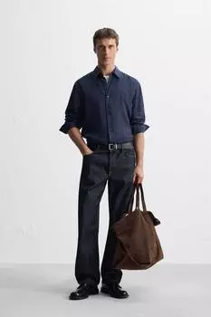 Струящаяся рубашка ZARA, индиго