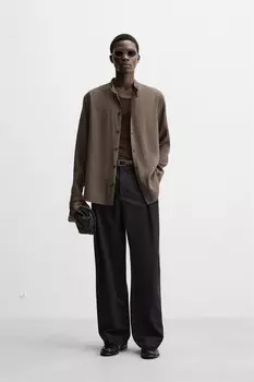 Струящаяся рубашка ZARA, коричневый
