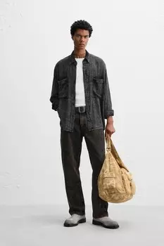 Струящаяся рубашка ZARA, серый