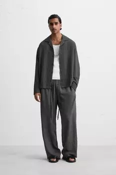 Струящаяся рубашка ZARA, синий