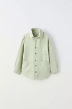 Струящаяся рубашка ZARA, светло-зеленый