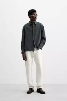 Струящаяся рубашка ZARA, темно-синий