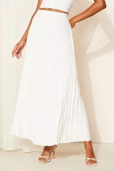 Струящаяся юбка макси из крепа со складками Friends Like These, белый
