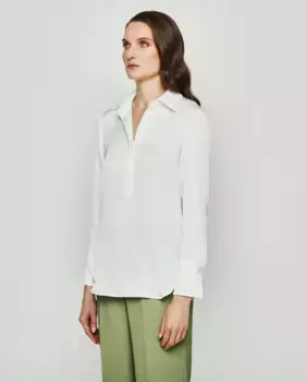 Струящаяся женская блузка с длинными рукавами Mirto, белый