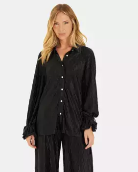 Струящаяся женская рубашка на пуговицах Alma en Pena, черный