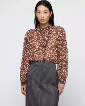 Струящаяся женская рубашка с цветочным принтом Wild Pony, мультиколор