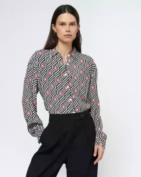 Струящаяся женская рубашка с геометрическим принтом Wild Pony, мультиколор