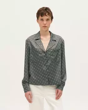 Струящаяся женская рубашка с принтом Claudie Pierlot, зеленый