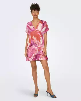 Струящееся короткое платье Only, розовый