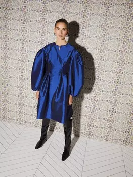 Струящееся мини-платье Nocturne, синий