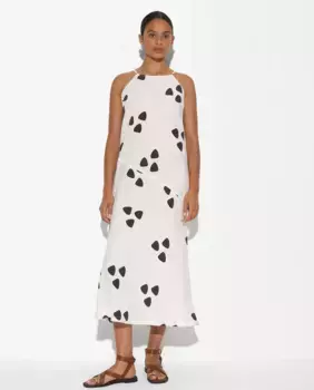 Струящееся платье на бретелях с принтами Parfois, белый