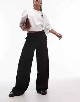 Струящиеся брюки черного цвета Mango