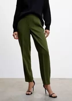 Струящиеся брюки от костюма MANGO, зеленый