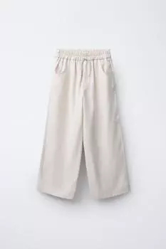 Струящиеся брюки ZARA, экрю