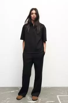Струящиеся брюки ZARA, черный