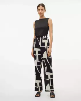 Струящиеся женские брюки с принтом Vero Moda, белый
