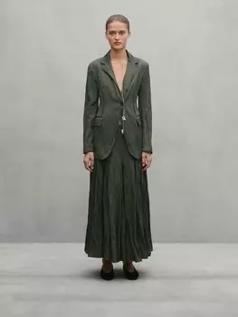 Струящийся блейзер на пуговицах - студия Massimo Dutti, зеленый