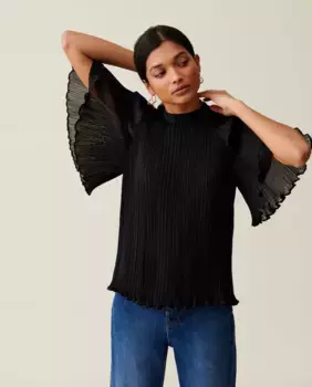 Струящийся женский топ со складками Claudie Pierlot, черный